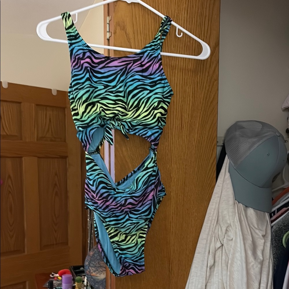 Cat & Jack Green and Blue Bikini with Vibrant Design